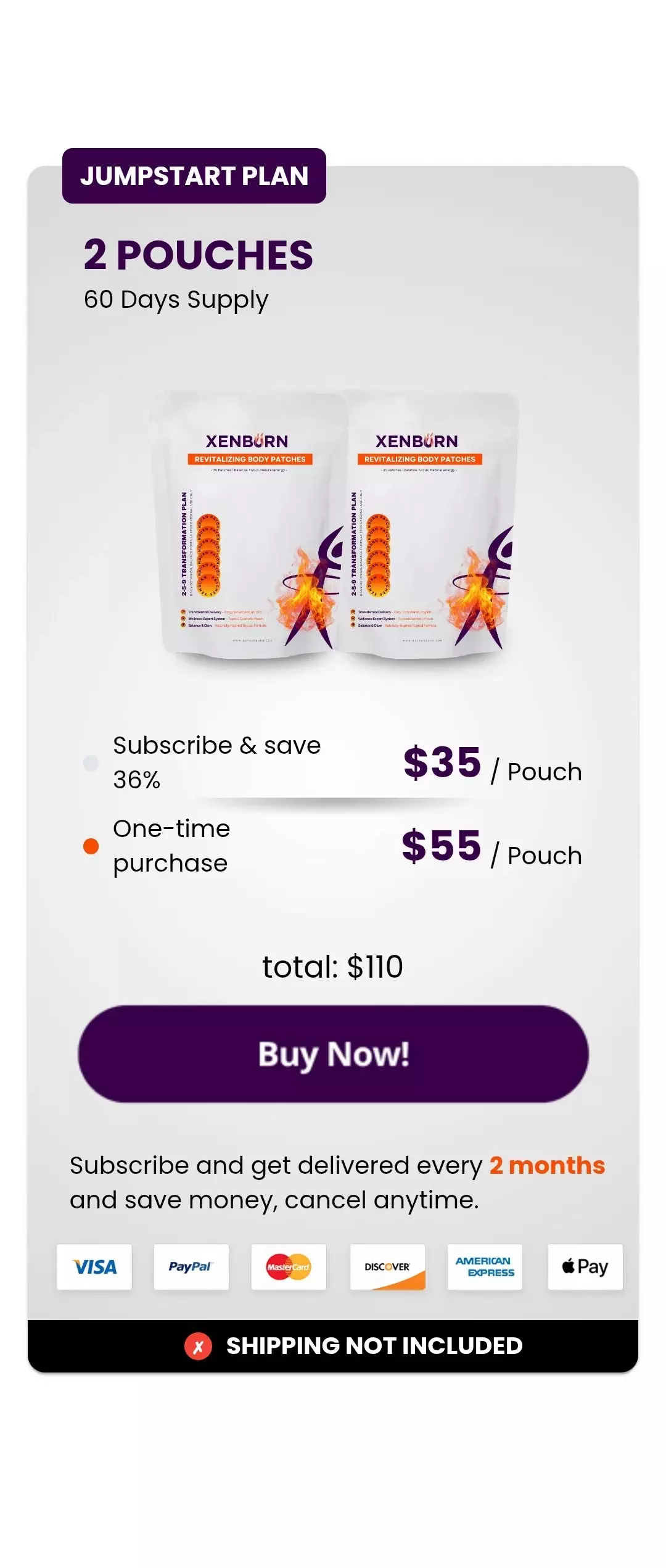 XenBurn™ 2 pouches pricing